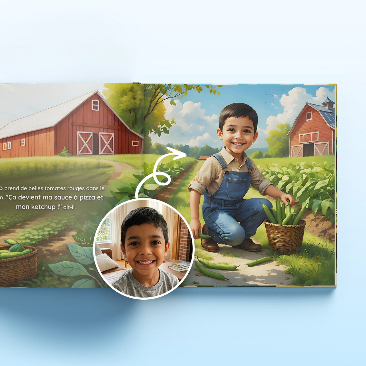 Le garçon explore la ferme